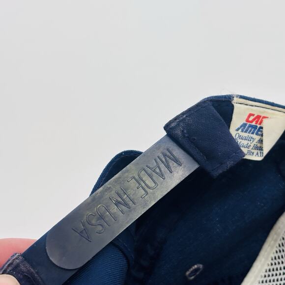 VTG US NAVY Memorial Plankowner Snapback Hat Military Blue MADE IN USA - Picture 5 of 7